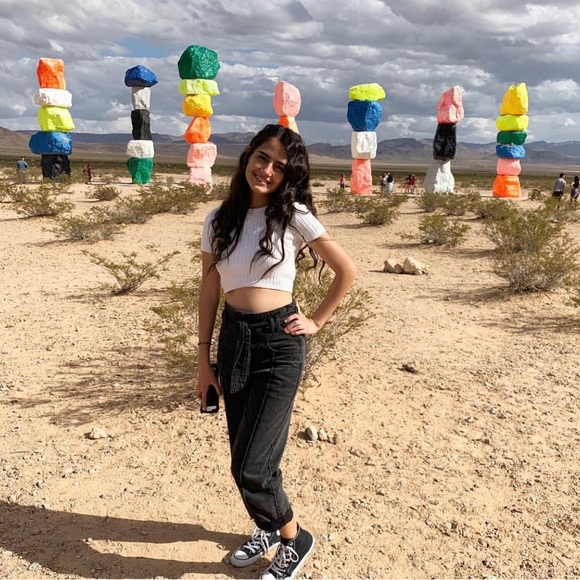 Paper Bag Black Denim Jeans High Waisted Forever 21 - Picture 2 of 3